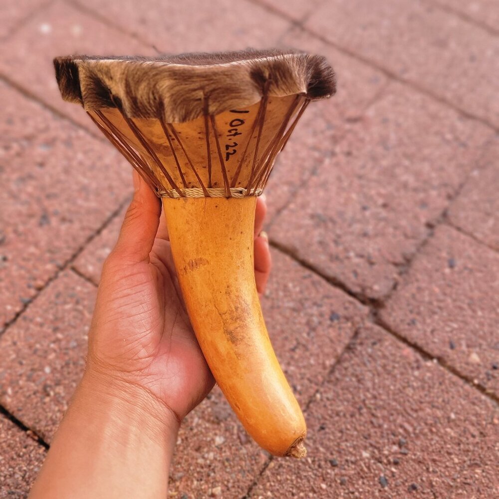 🎉HP🎉 Native American handmade gourd deer hide sinew string drum musical